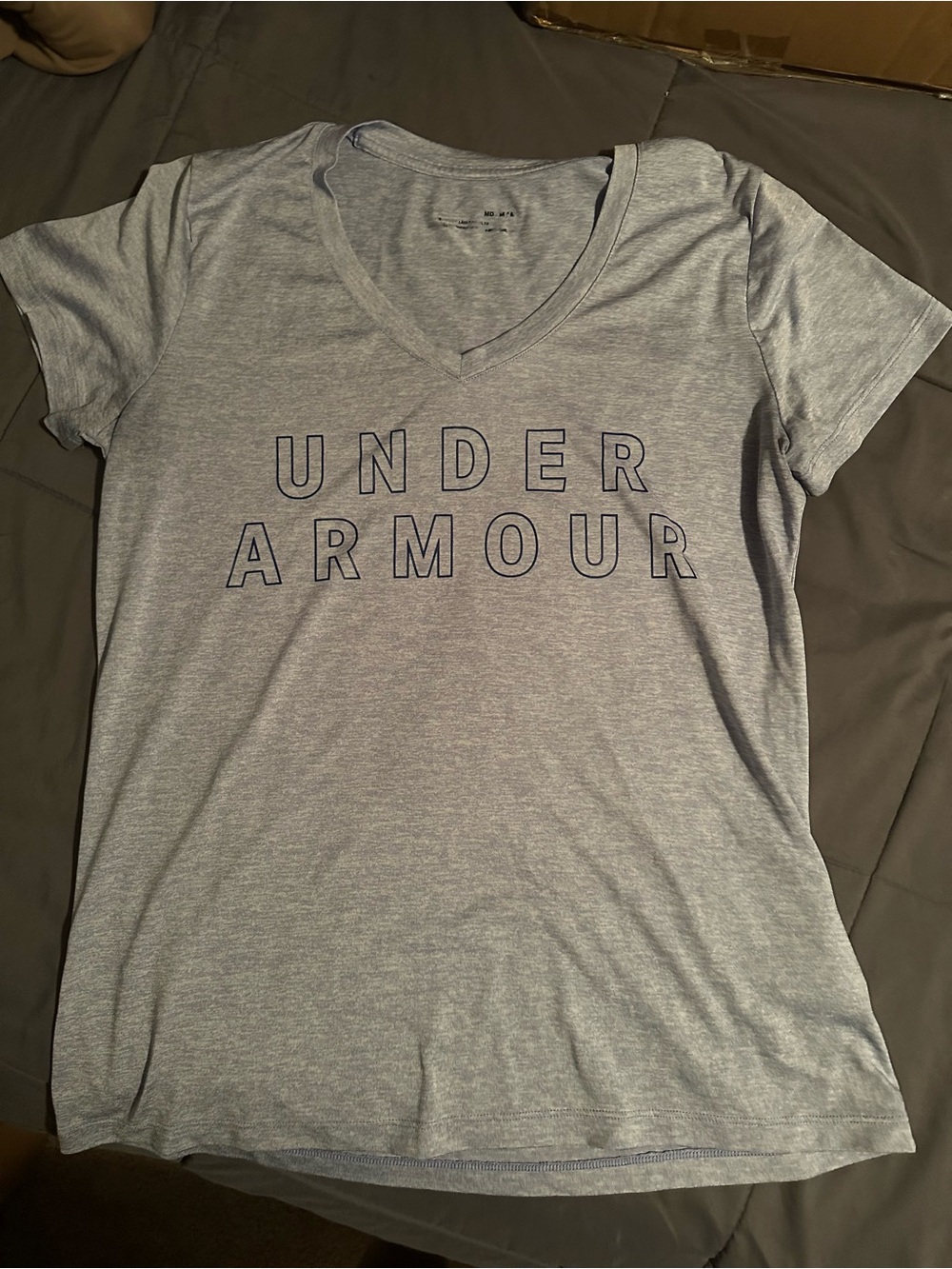 Under Armour Women's Heather Purple V-Neck Logo Tee